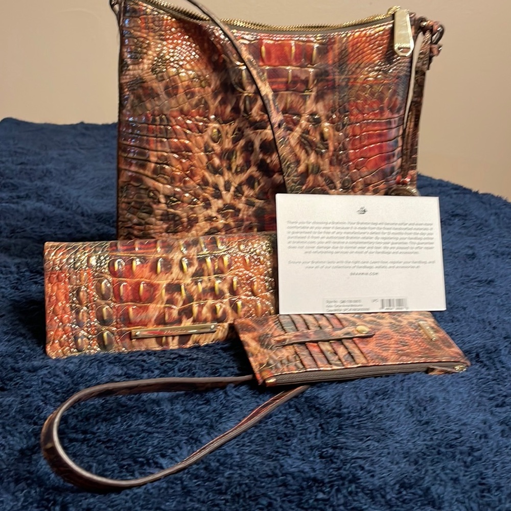 Brahmin Katie Melbourne Crossbody AND matching Ady AND credit card wallet.